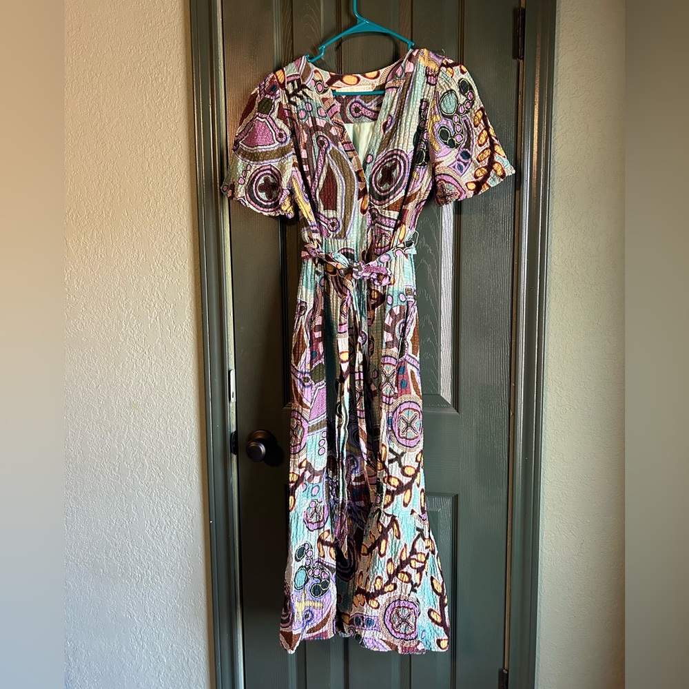 Marie Oliver Multicolor Abstract Maxi Dress